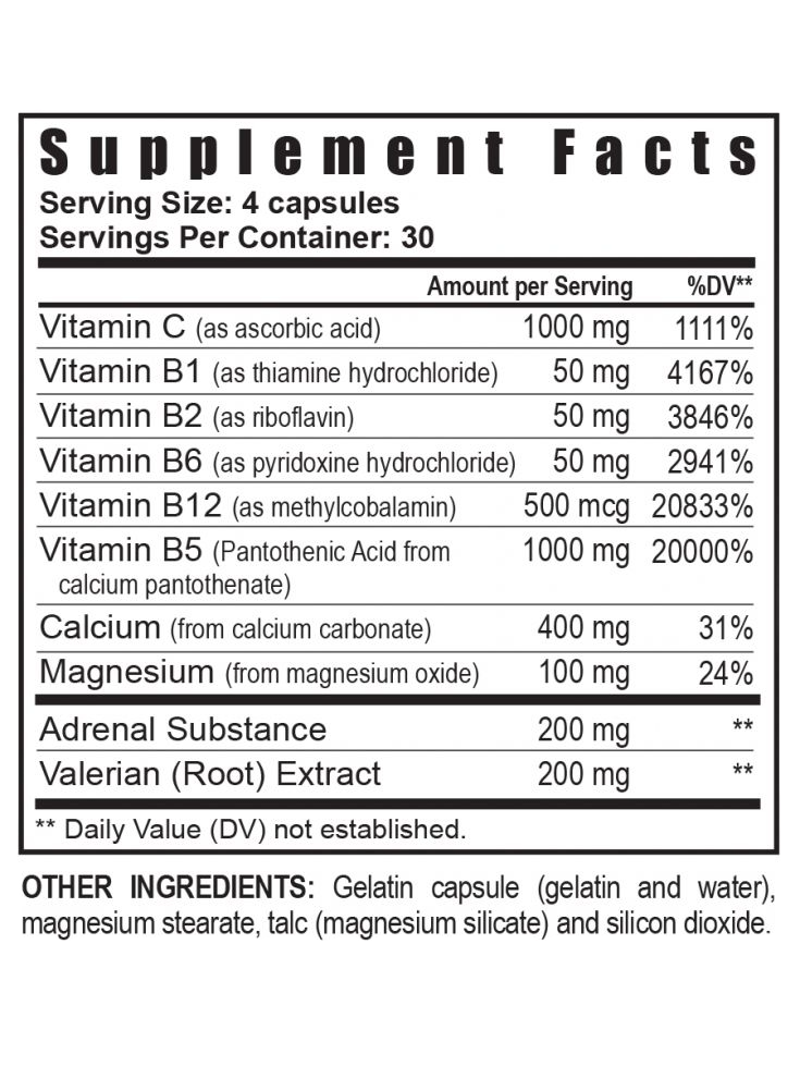 Ultimate D-Stress Nutrition Facts